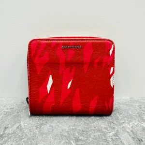 Balenciaga Red Multi-Color Zip Compact Wallet - Picture 1 of 13