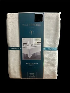 WATERFORD 70" x 126" Christmas Holiday Designer Tablecloth Ember Ivory Cream NEW - Picture 1 of 5