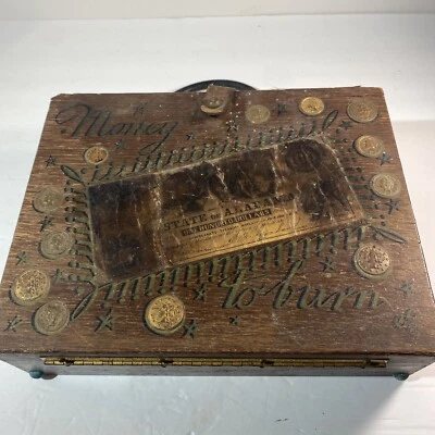 Vintage Enid Collins of Texas 1962 “Money To Burn” Original Wooden Box Bag - Image 1 of 4