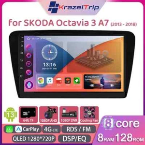 8 Core QLED Car Radio for Skoda Octavia 3 A7 2013 -2018 Carplay Android Auto DSP - Picture 1 of 33