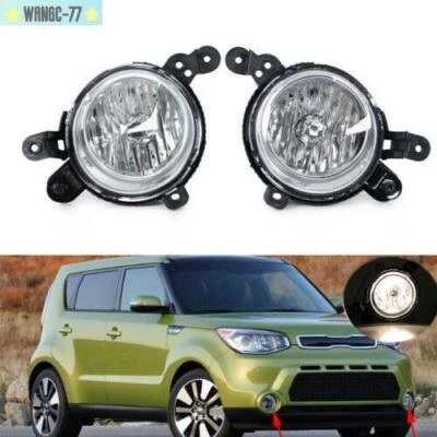 For 2014-16 Kia Soul Front Bumper Fog Lights Fog Lamps With Bulbs Left+Right New - Imagem 1 de 4