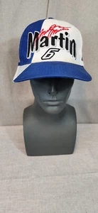 Blue & White Mark Martin #6 NASCAR Roush Racing Embroidered Cap Hat Valvoline - Picture 1 of 10