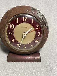 Rustic Decorative Vintage Waterbury Alarm Clock US Time Art Deco Non-Working - Picture 1 of 9