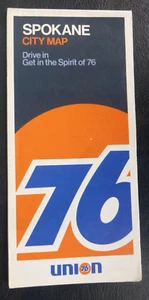 1972 Spokane Washington road street map Union 76 oil gas - Picture 1 of 4