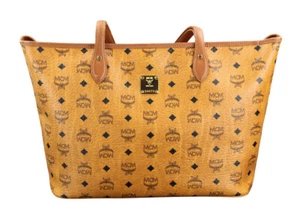 MCM Tasche Shopper Handtasche cognac braun gold schwarz Damen Medium - Bild 1 von 18