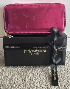 Super Rare YSL Beaute GWP Travel Kit Set of 3 x Pink Makeup Brushes with Pouch - Picture 1 of 5