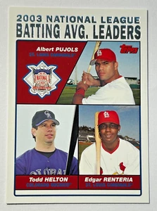 2004 Topps Base Set Albert Pujols Helton Renteria #343 League Leaders - Picture 1 of 1