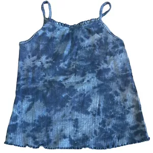 SO Tank Tops Girls Medium (8) Blue Tie Dye Summer Lightweight  - Picture 1 of 7