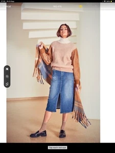 Ichi Plumo, cream, caramel & taupe colour block knitted jumper size L, bnwt’s - Picture 1 of 10