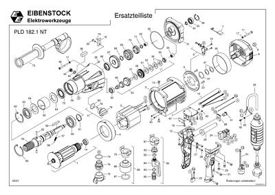 EIBENSTOCK ELEKTROWERKZEUGE Eibenstock Ersatzteile für PLD 182.1 NT Diamant-Nass-Trocken-Kernbohrmaschine Po