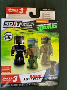3D IT Character Creator Teenage Mutant Ninja Turtle Refill Pack 3 Figures NEW - Picture 1 of 1