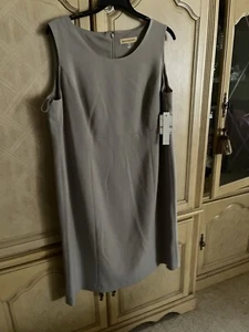 DESIGNER NIPON BOUTIQUE DRESS ZIPPER BACK EMPIRE TAN 20W LINED - Picture 1 of 6