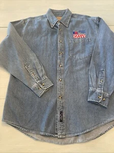 Minnesota Farm Service Denim Port Authority Shirt Sz M Button Down Long Sleeve - Picture 1 of 11