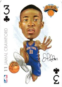 Jamal Crawford New York Knicks 3 of Clubs Caricature Playing Card - Picture 1 of 4