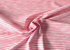 Mini Stripe Hilco Cotton Jersey Kids Fabric Strip Fabric White Raspberry 50cm