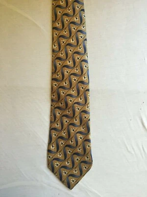 NUEVA Corbata de Seda Hoy Hombre Patrón Cinta Dorada - Nunca Usada Foto 1 de 4