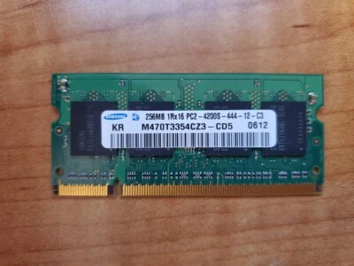 Samsung M470T3354CZ3-CD5 256MB DDR2-533 PC2-4200S SO-DIM - Image 1 of 2