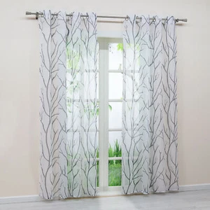 Transparente Gardine Stores Voile Wohnzimmerschals Bedruckt Vorhang Baumzweige - Bild 1 von 36