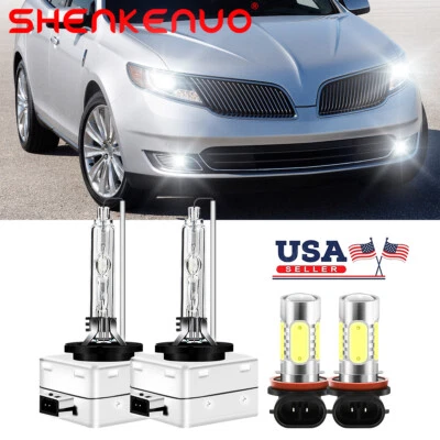 适用于林肯 MKS 2009 - 2016 HID 车头灯高/低光束 LED 雾灯灯泡 100W — 第 1/4 张图片