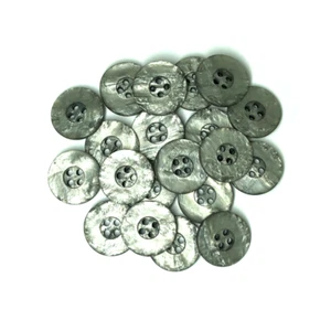 18mm Silver pearlescent buttons 4 Hole Buttons Craft Sewing Jackets - Picture 1 of 2