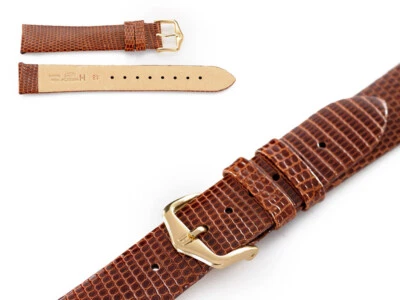 CORREA DE RELOJ DE CUERO DE LAGARTO DE LUJO HIRSCH LIZARD 16,17,18,19, 20 MM EE. UU. Foto 1 de 4