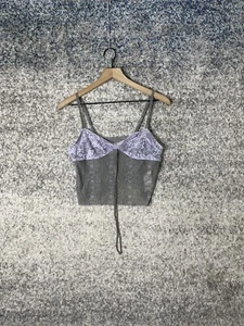 Urban Outfitters Womens Lace Cropped Bralette Top Purple Gray Size Medium - Picture 1 of 5