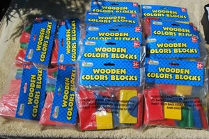 PRIMER APRENDIZAJE ~ Multicolor ~ Bloques de construcción de madera ~ 13 paquetes de 15 ea. ~ Nuevo - Imagen 1 de 4