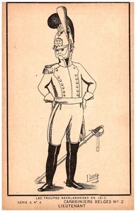Belgian Caribinier Lieutenant Dutch Troops in 1815 Belgium 1910s Laudy Postcard - Picture 1 of 2