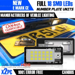 2Pcs Car LED License Number Plate Light Lamp Units For Audi A3 S3 A4 A6 B6 B7 Q7 - Picture 1 of 7