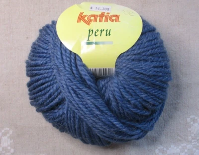 Katia Perú, azul, 3 1/2 oz, 116 yardas, 40% lana, 40% acrílico, 20% alpaca Foto 1 de 4