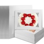 30 Pcs White 19 x 14 x 4 Inches Cake Boxes Large Window Bakery Cake Box Recta...