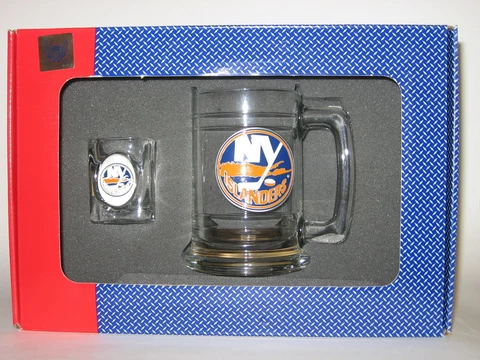 New York Islanders Glass Tankard Mug & Shot Glass Boilermaker Set FREE SHIPPING! Cover