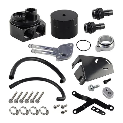 Baffled Oil Catch Can Kits For 2017+ Ford F-250 F-350 F-450 6.7L Powerstroke Foto 1 de 4