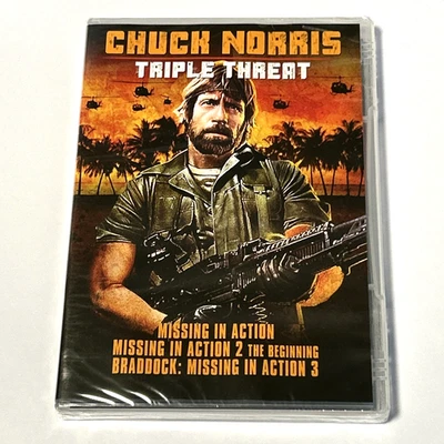 Chuck Norris - Triple Threat (DVD, 2017) Missing in Action 1, 2, & 3 **NEW** - image 1 of 3
