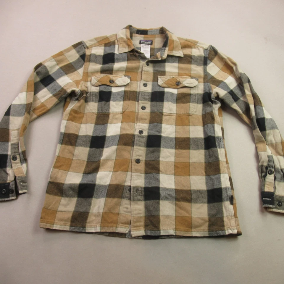 Camisa Patagonia Para Hombre Mediana Manga Larga Botón Frontal Franela Bolsillos Exterior Foto 1 de 4