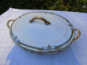 Noritake Amiston ovale abgedeckte Servierschüssel mit Deckel 93/4" L x 71/2" B x 33/4" T, hergestellt in Japan - Bild 1 von 10