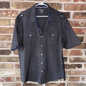 Camisa PDC Paper Denim & Cloth Hombre Manga Corta Elastizada Calce Regular Negra 3XL - Imagen 1 de 7