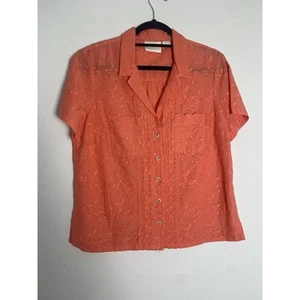 Maeve by Anthropologie Size 10 Blouse Broderie Anglaise Orange New - Picture 1 of 10