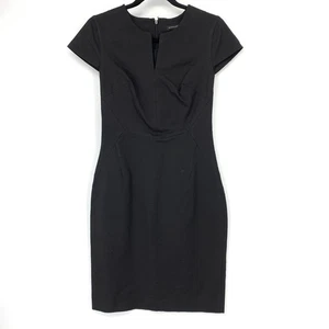 Banana Republic Etuikleid Damen Größe 2 Flügelärmel Schlitzausschnitt schwarz  - Bild 1 von 6