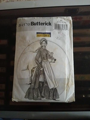 Butterick Pattern B4570 Sz 8-14 Colonial Prairie Dress Bonnet Costume Cosplay - Image 1 of 3