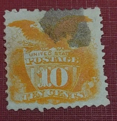 US 1869,Sc#116 ,Shield &Eagle,With Grill ,CV$140 used(0806-3) - Image 1 of 2