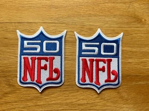 Lot 2 LG NFL 1969 NFL 50th Anniversary Patch Football Embroidered Iron On Patch - Picture 1 of 5