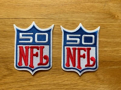 Lote 2 LG NFL 1969 NFL 50 Aniversario Parche Fútbol Bordado Hierro En Parche Foto 1 de 4