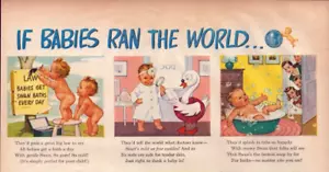 Swan Soap 1945 Vintage Print Ad If Babies Ran World Babies of 1945 Burns Allen - Picture 1 of 2