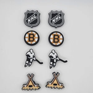 NHL Boston Bruins Hockey Team For Crocs Shoe Charms - 8 Pieces - Picture 1 of 1