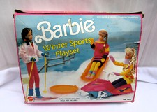 VINTAGE BARBIE WINTER SPORTS PLAYSET 1990 MATTEL #7419 - not complete