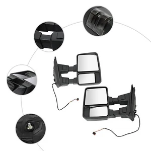 Tow Mirror Power Telescoping Heated Smoked Signal Pair for Ford 2008-16 - Picture 1 of 18