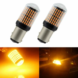 Car Error Free Car Turn Signal Light Amber P21W BAY15D 1157 Canbus 3014 144SMD - Picture 1 of 9