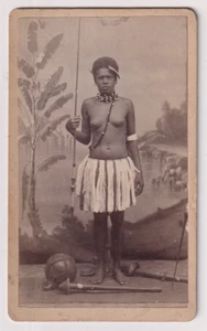 CDV W.-F. Dufty /Nouméa/ Nouvelle-Calédonie - Femme Kanak armée - Vintage c.1885 - Picture 1 of 2