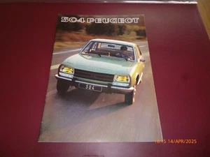 504 PEUGEOT BROCHURE FRENCH TEXT 1977 GL, TI, L MODELS 20 PAGE BOOKLET - Picture 1 of 10